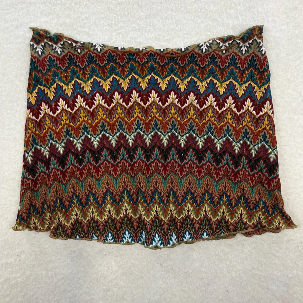 Sunset Beach Y2K Hippie Boho Crochet Mini Skirt Size Small - Picture 7 of 7